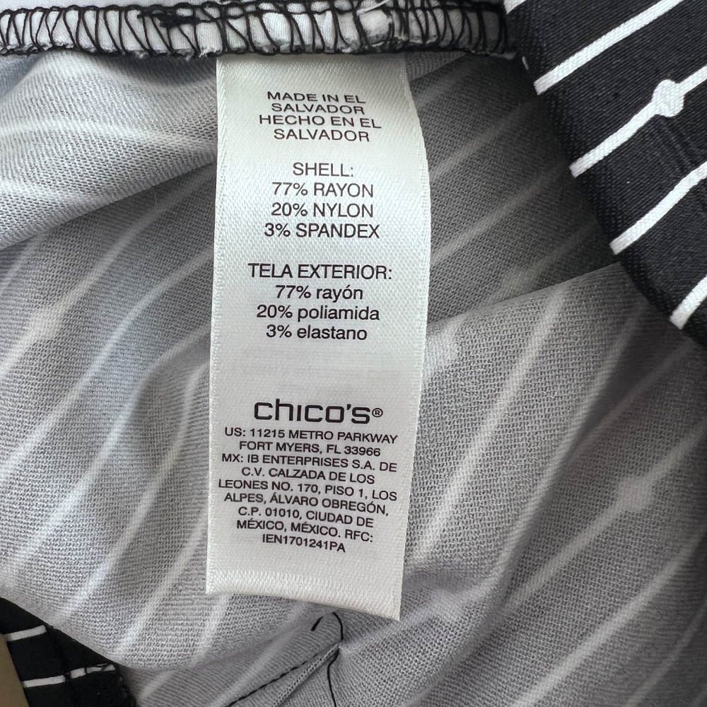 Chico’s Perfect Stretch Josie Slim Ankle Classic Rise Women’s Size 2 Black White - Picture 3 of 11